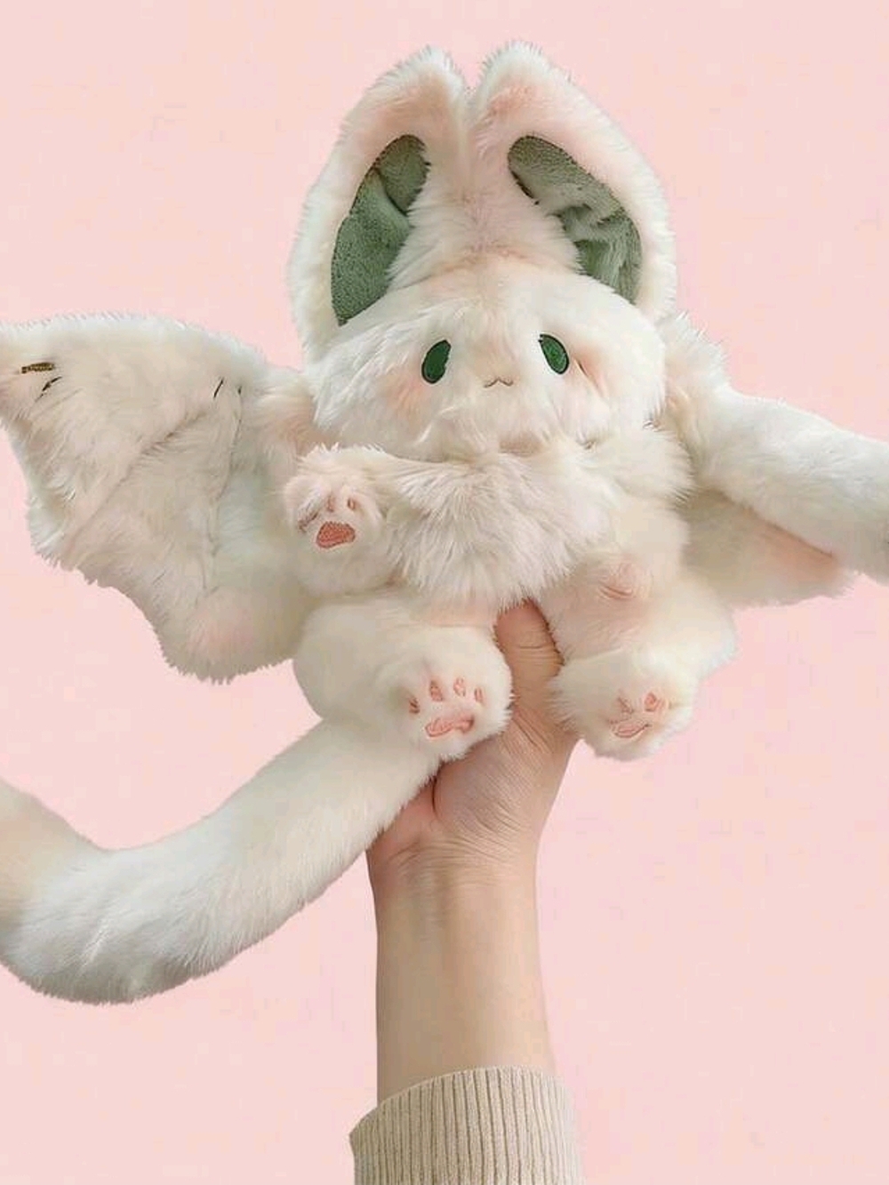 Plush Bat Winged Bunny Stuffed Animal - Soft Cream & Pink So CUTE!!!
